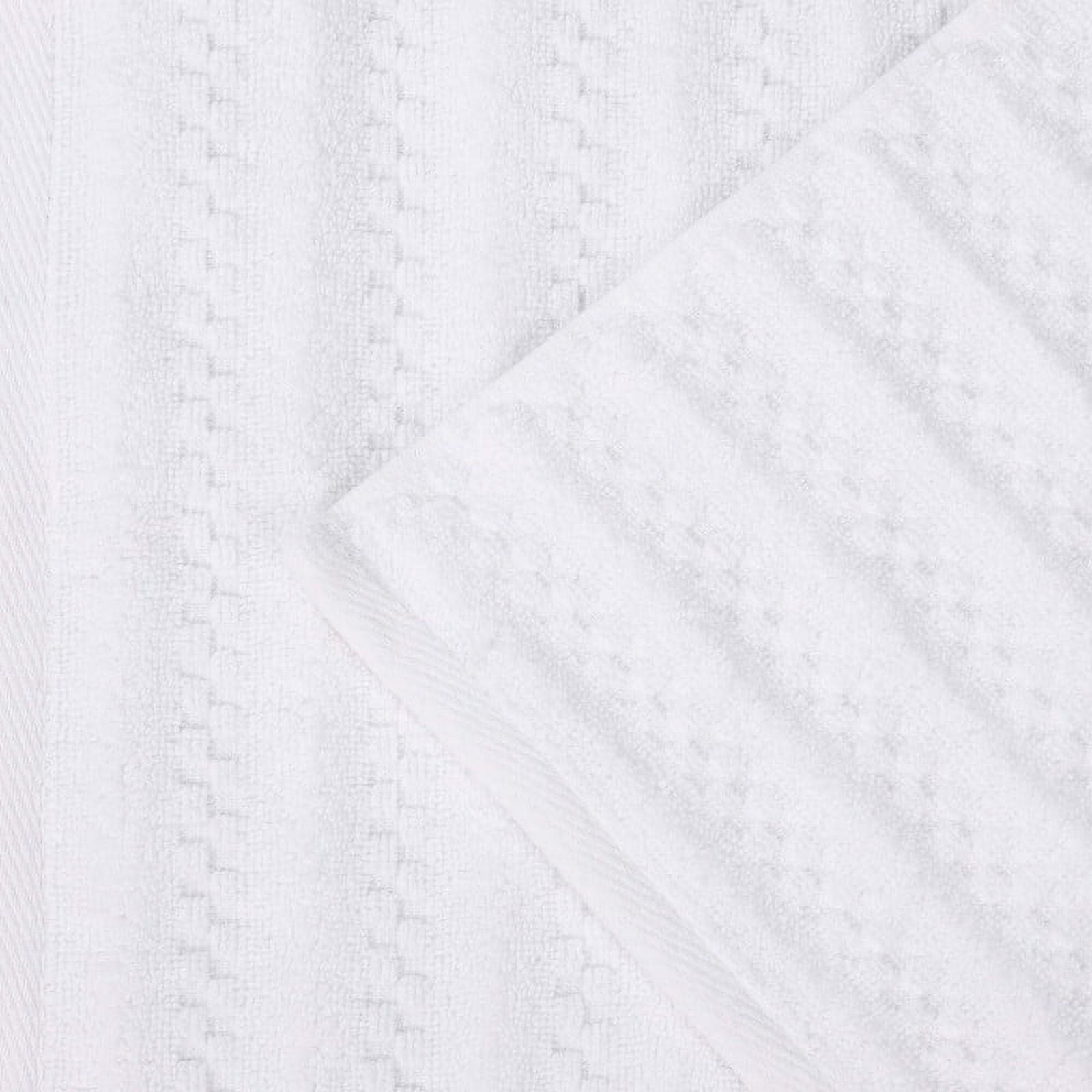 Superior Zuma Waffle Textured Stripes Zero Twist Bath Sheets, Set of 2, White