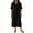 Black, variant on Women's Linen Shirt Dress Short Sleeve Collared V Neck Loose Fit Casual Dresses for Effortless Everyday Style