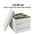 thumbnail image 3 of Staples 65% Recycled Corrugated File Box Lift Off Lid Letter/Legal Size White/Black 10/Pack, 3 of 9