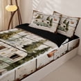 thumbnail image 3 of Castle Fairy Vintage Camper Zipper Twin Comforter Sets with Fitted Sheet and 2 Pillowcases,Happy Camping Zipper Bedding Set for Bedroom,Mint Brown,4-Piece,Black Reversible, 3 of 6