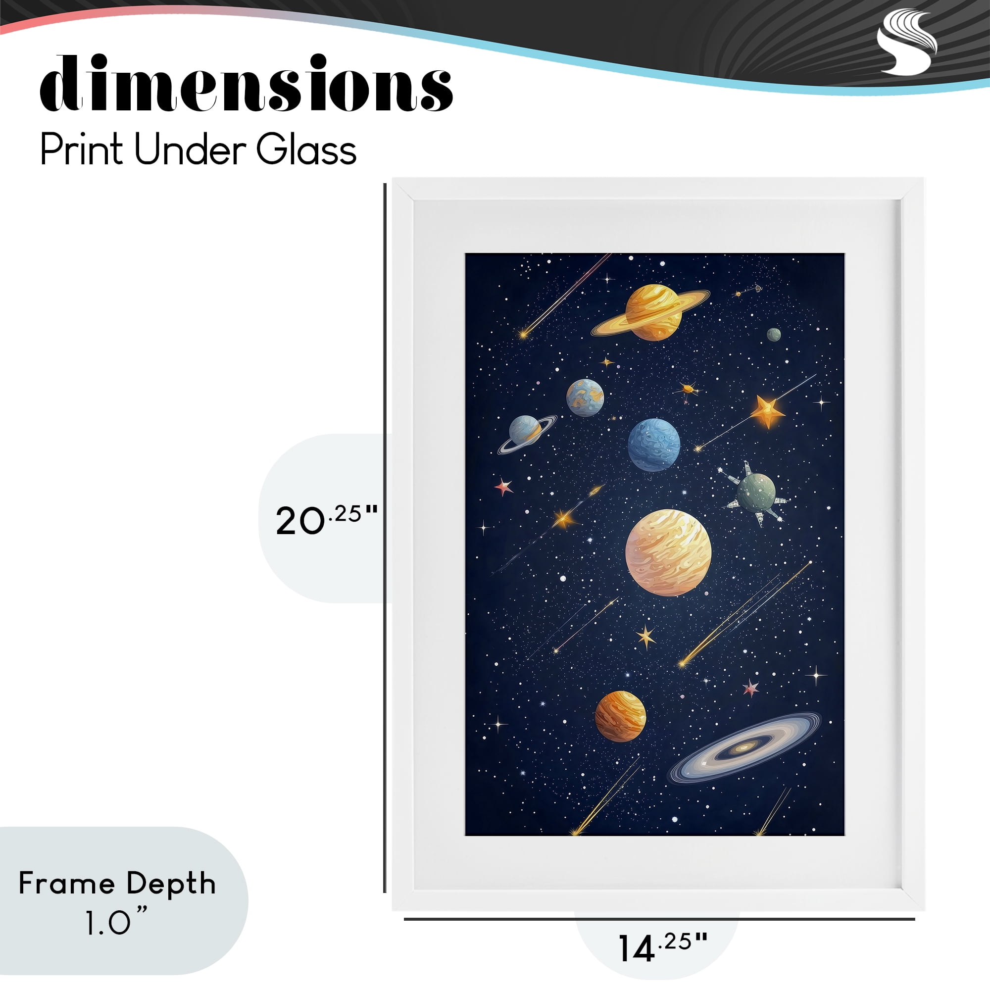 Stupell Industries The Galaxy Composition White Framed Print Under Glass, design by Creative Studio