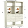 thumbnail image 4 of iSunirm 4.2FT Closet System with 8 Drawers, 50'' Walk-in Closet Organizer Wardrobe System with Mirror and Shelves for Closet, Bedroom, Living Room,Beige, 4 of 6