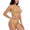 thumbnail image 2 of Kdxio Pineapples Print Women's 2 Piece High Waisted Wrap Spaghetti Strap Summer Swimsuit Bikini Set-XX-Large, 2 of 7