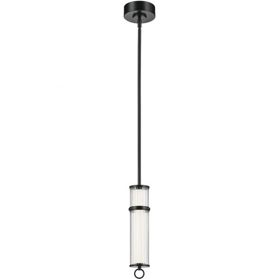52755BKLED Kichler Lighting Riven - 15W 1 LED Mini Pendant-15.5 Inch Tall and 5 Inch Wide-Black Finish