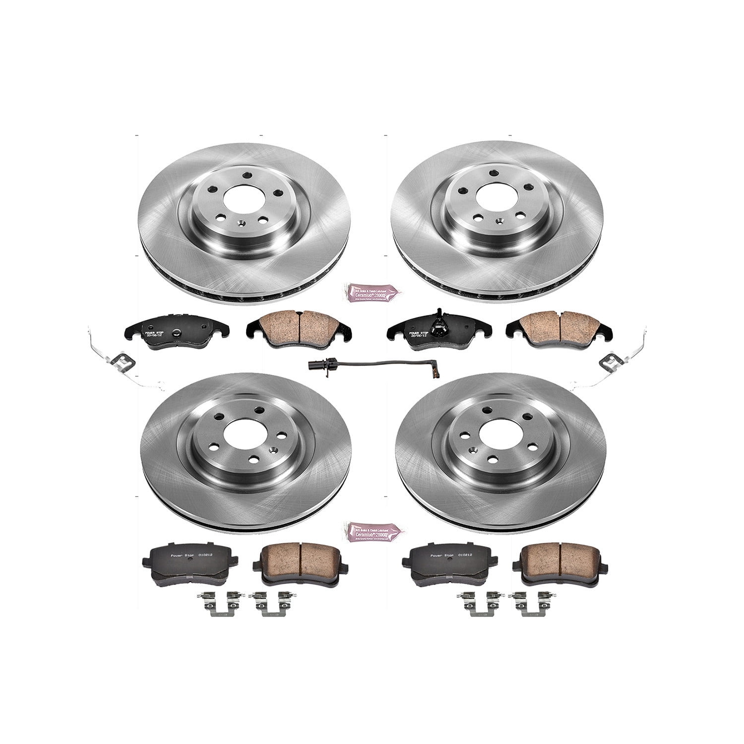 PowerStop Front and Rear Stock Replacement Brake Pad and Rotor Kit Fits: AUDI Select Models KOE6155