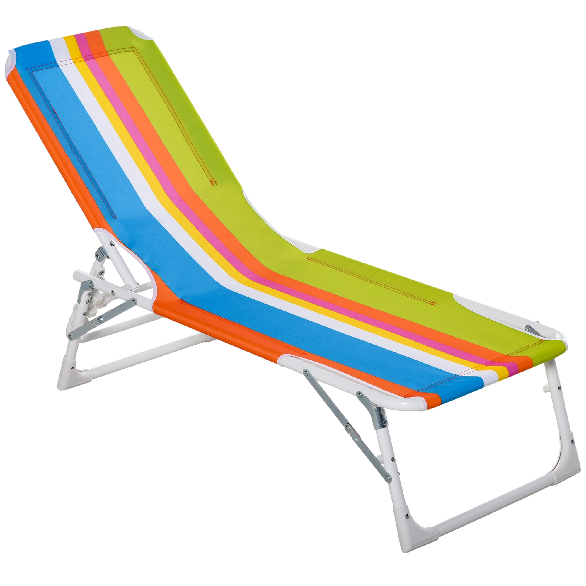 Outsunny Foldable Metal Outdoor Chaise Lounge Multi Color