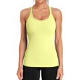 thumbnail image 1 of XINQIHANG Ribbed Workout Tank Tops for Women with Built in Bra Tight Racerback Scoop Neck Athletic Top, 1 of 7