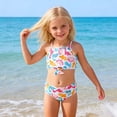 thumbnail image 6 of Gelikeya Girls Swimsuits Size 1-2 Two-Piece Bikini Sets Cute Floral Ruffle Tops with Shorts Toddler Kids Bathing Suit for Pool and Beach #08 White, 6 of 8