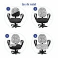 thumbnail image 4 of Leaves Office Chair Slipcover, Abstract Foliage Pattern with Scales Lines Design Doodle Style Illustration, Protective Stretch Decorative Fabric Cover, Standard Size, Grey Black White, by Ambesonne, 4 of 5