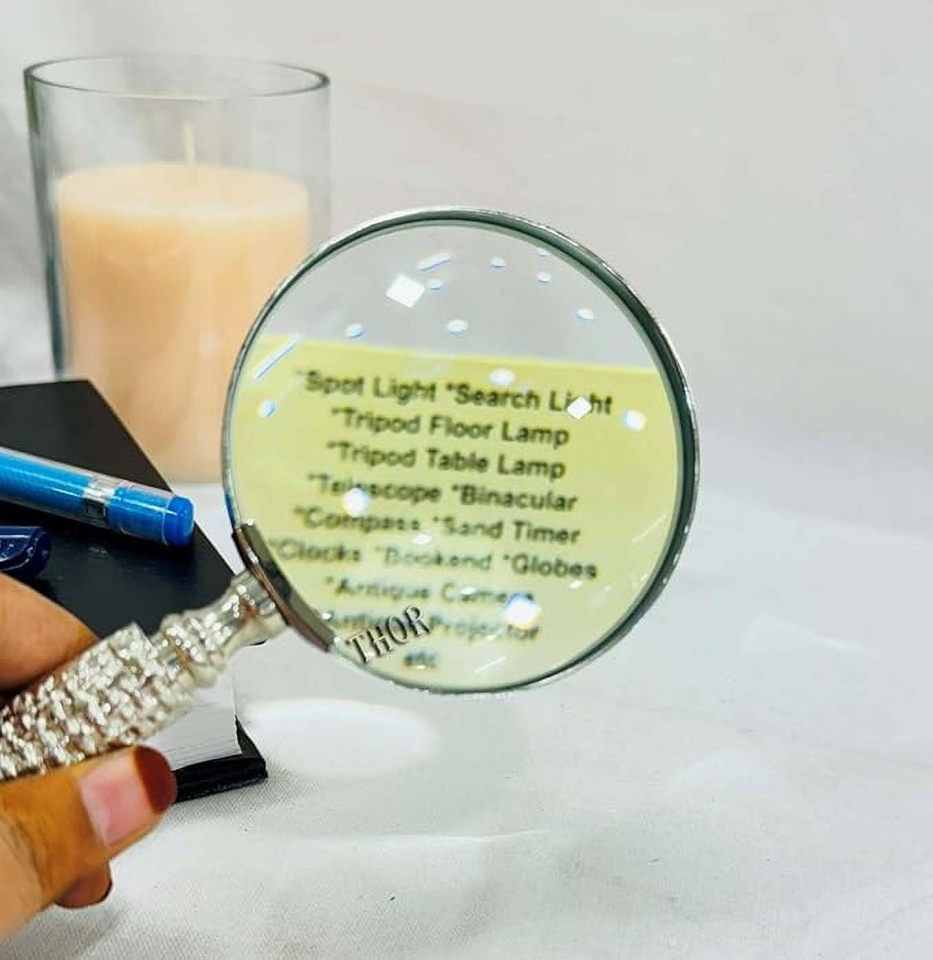 Large, antique, sterling Silver handle magnifying glass hallmarked London 1917. Ideal gift and desk accessory