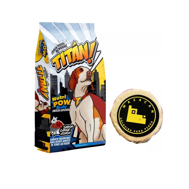 TITAN PERRO ADULTO 25 KG + Mazacan Para Perro 1 pza