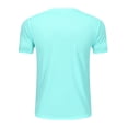 thumbnail image 5 of ibiyuan Men's Cotton T Shirts Short Sleeve Vintage Crewneck Shirts Kingdom T-Shirt Workout Casual Tops Button Henley Tees,Mint Green, 5 of 5