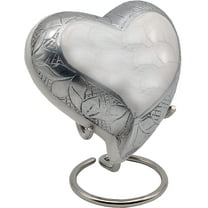 White Heart Keepsake Urn - Mini Ash Urn Small Handcrafted Cremation Urn for Ashes - Tribute to Your Loved One - Perfect for Adults & Infants with Free Premium Velvet Box & Display Stand