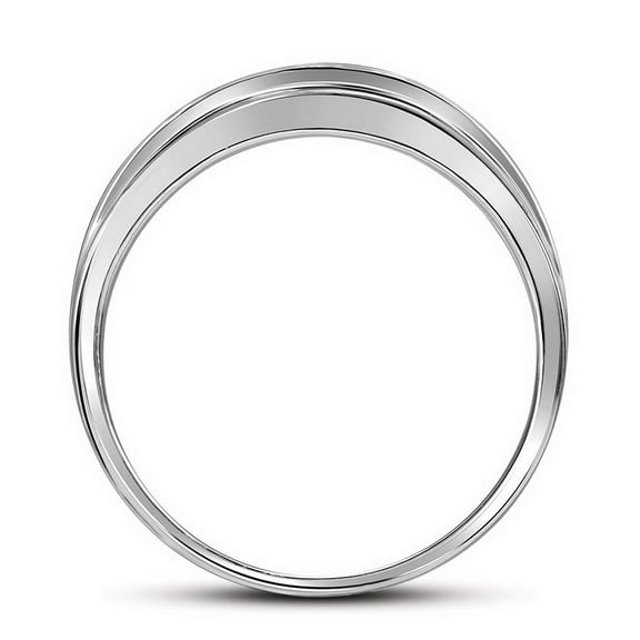 10kt White Gold Mens Princess Diamond Single Row Wedding Band Ring 1/2 Cttw