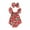 Red, variant on Aunavey Newborn Baby Girls Watermelons Printed Ruffle Bodysuit with Headband Summer One Piece Romper