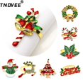 thumbnail image 2 of Anillo de servilleta de estilo mixto para Navidad, Decoración de mesa de cena de boda con temática de Navidad, corona de ciervo, copo de nieve, hebilla, 4 piezas, 2 of 4