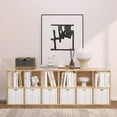 thumbnail image 6 of Wooden 6 Cube Storage Organizer with Closed Back Panel,White Cube Shelf Cubby Storage Organizer with Compartments for Living,Bookshelf,Storage Organizers Easy to Install (Oak, 6 Cube), 6 of 13