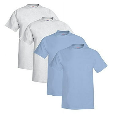 Hanes Men`s Beefy-T Adult Short-Sleeve T-Shirt,5180,3XL,Light Blue (Pack of 4) (2 Ash / 2 Light Blue)