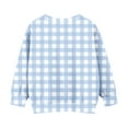 thumbnail image 4 of Trupants Gingham Big Girls 11T Blue Sweatshirt - Soft Stretchy Pullover with Kangaroo Pocket, Wrinkle-Resistant for School & Play, 4 of 6