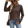 thumbnail image 4 of WIHOLL Sweatshirt for Women Crewneck Long Sleeve Shirts Curved Hem Lightweight Sweaters Fall Clothes, 4 of 10
