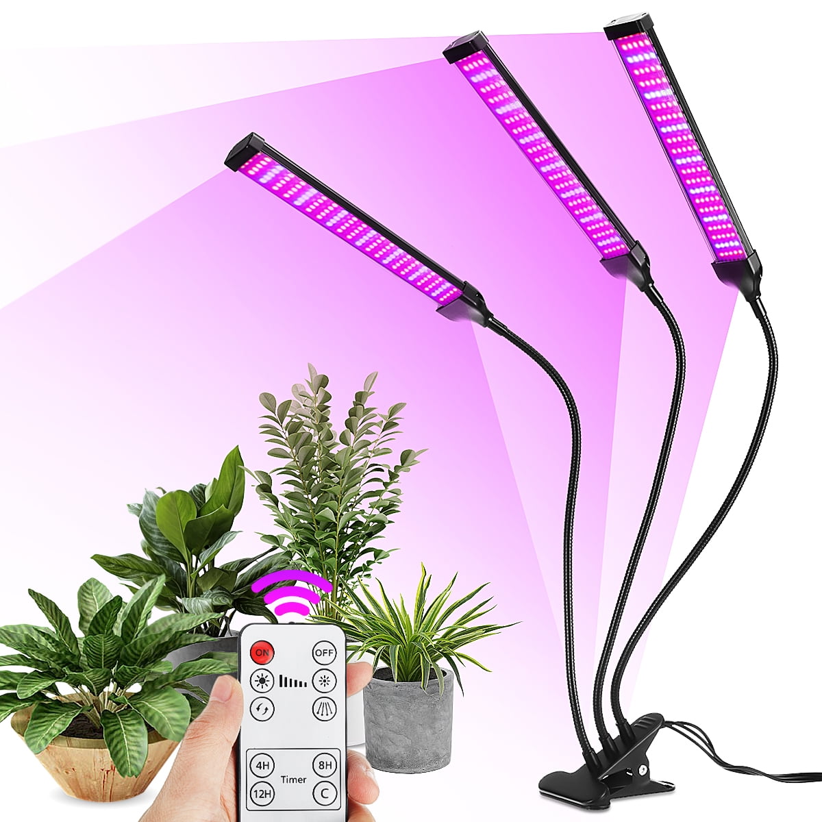 Details about   4 Heads Grow Light Plant Growing Lamp 80 LED 80W for Indoor Plants Hydroponics 
