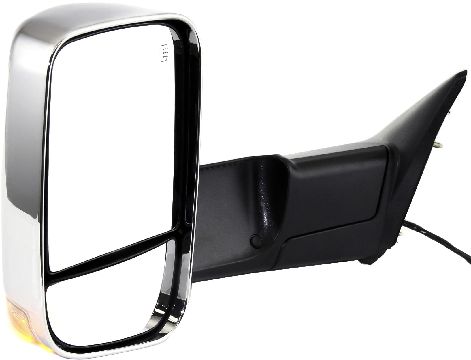 Towing Mirror Compatible With 2011-2012 Ram 1500 2010 Dodge 3500 Left Driver Side Heated w/ Blind Spot Corner Glass In-housing Signal Light Chrome Kool-Vue