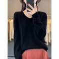 thumbnail image 1 of Suéter de mujer 100 % lana merino, cuello en V, manga larga, jersey básico de otoño e invierno, prendas de punto de cachemira, ropa cálida para mujer, 1 of 5