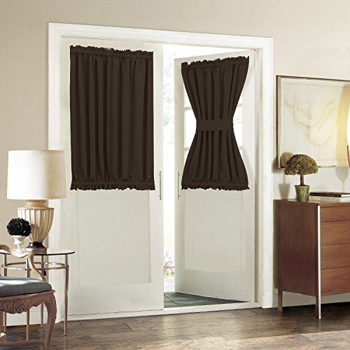 Brown Blackout French Door Curtain