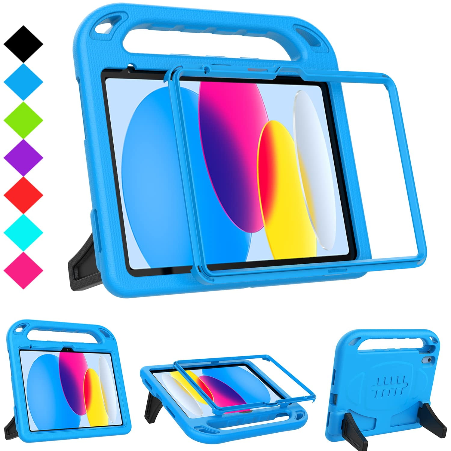 SUPNICE Kids Case with Built-in Screen Protector for New iPad 11-inch (A16) 2025 / iPad 10th Generation 2022(10.9 inch) with Shockproof Handle Stand Case for iPad 11/10.9 Inch,Blue
