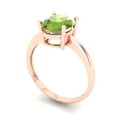 thumbnail image 2 of Solitaire Engagement Ring for Women - 2ct Natural Peridot in 14K Rose Gold Promise Ring, 2 of 6