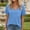 Sky Blue, variant on Women's Casual V-Neck Short Sleeve Blouse with Pocket, Loose Fit Summer Top in Solid Color