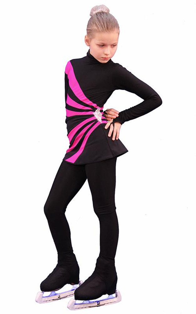 Skating Dress Black Fuchsia
