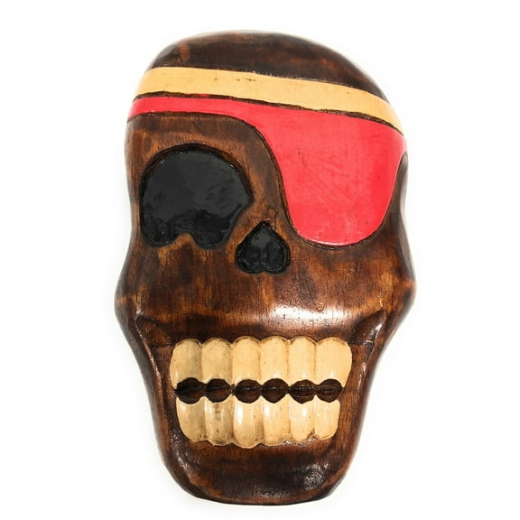 Holly Skully Pirate Head Wall Plaque 8" - Pirate Decor | #dpt526220