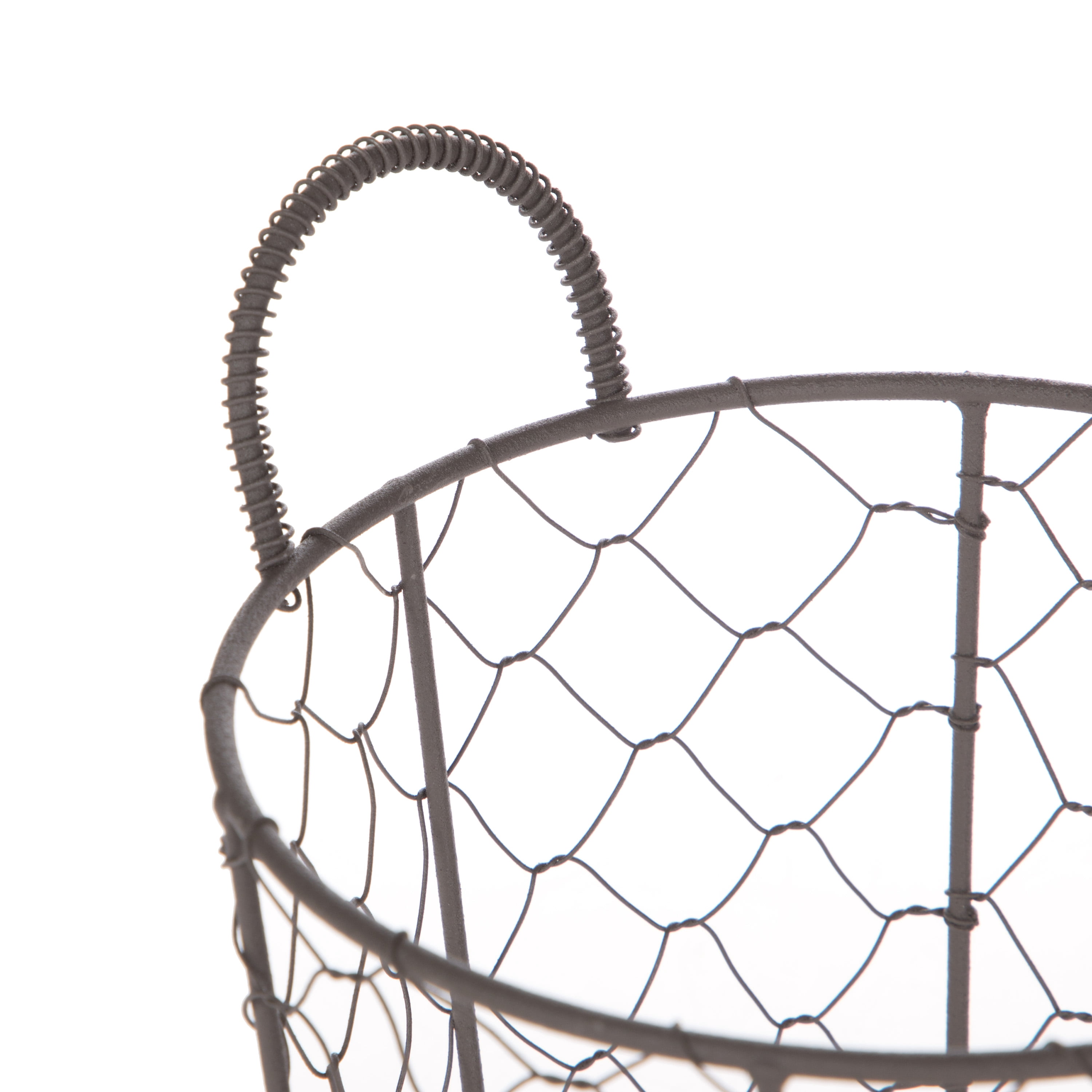 (4 pack) Mainstays Small Brown Chicken Wire Storage Basket with Handles