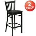 thumbnail image 3 of Flash Furniture 2 Pack HERCULES Series Black Vertical Back Metal Restaurant Barstool - Black Vinyl Seat, 3 of 8