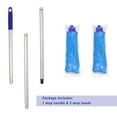 thumbnail image 2 of Un bastón Mop EaseYourDay con dos cabezales de tela de microfibra azules, 2 of 6