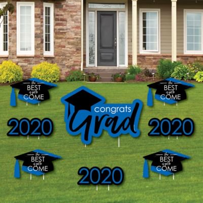 Blue Grad Best Is Yet To Come Yard Sign And Outdoor Lawn Decorations Royal Blue Graduation Party Yard Signs Set Of 8 Walmart Com Walmart Com