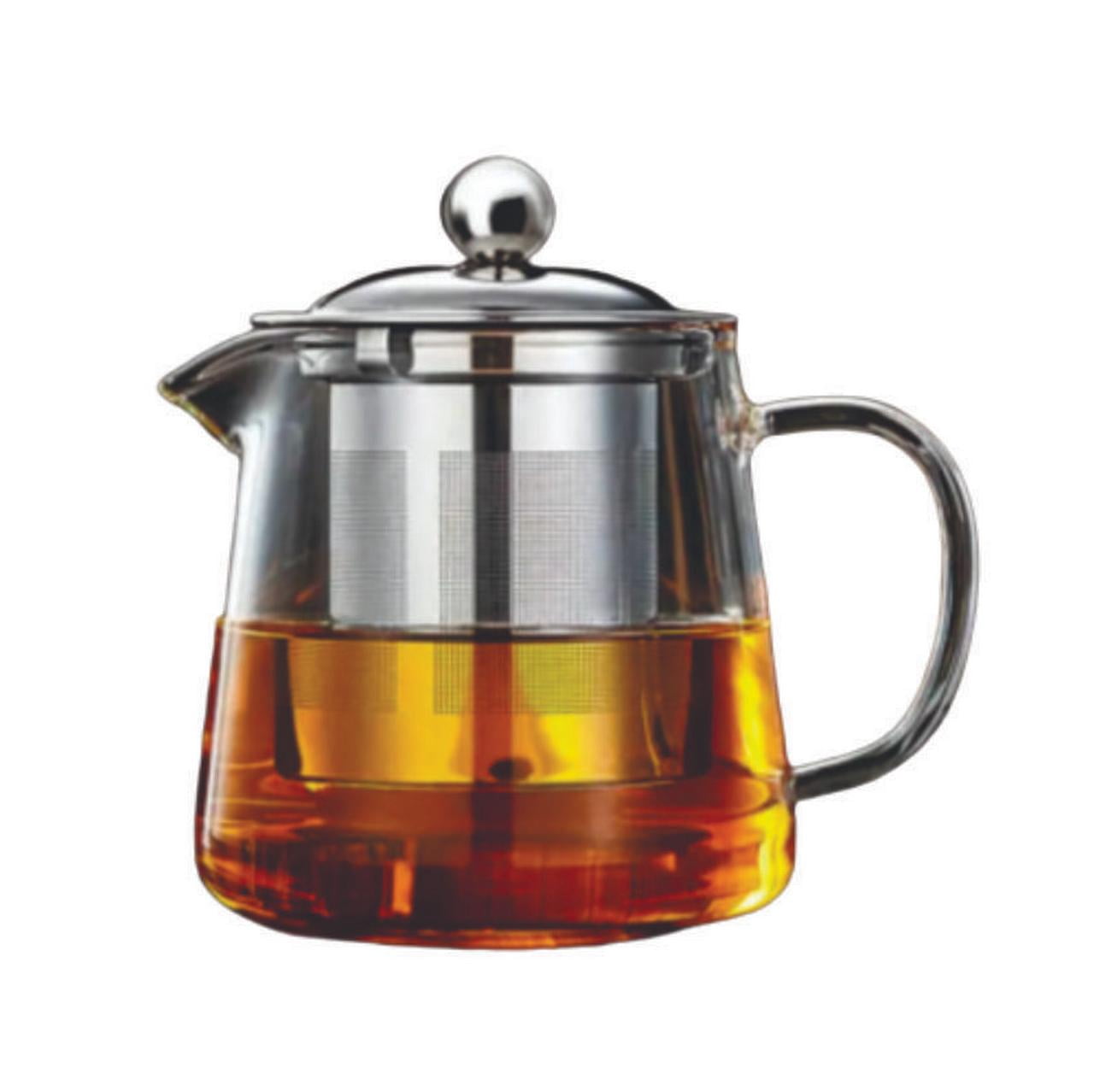 Tetera De Cristal De 1000 Ml Con Calentador - Incluye Colador, Ideal Para Té Suelto, Hogar Y Oficina