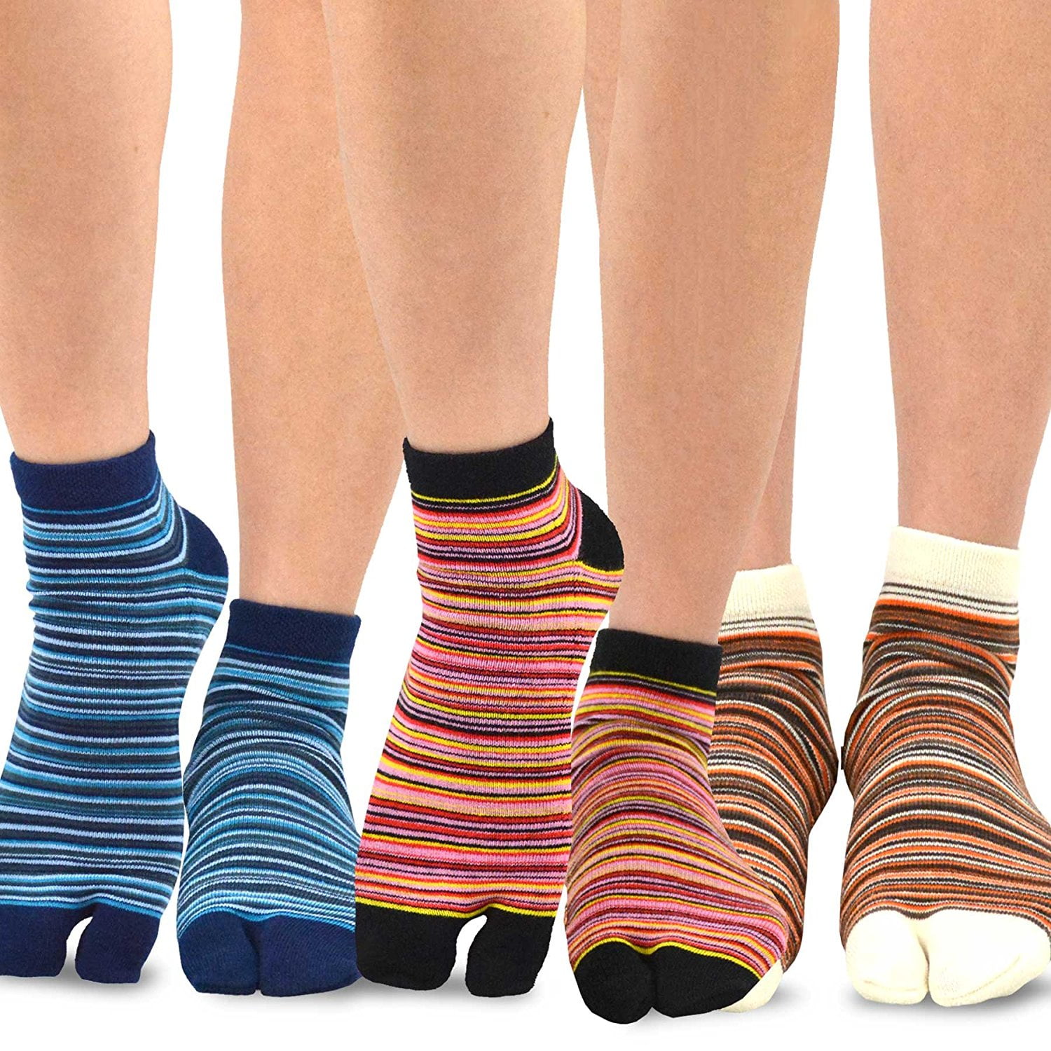 TeeHee Socks - TeeHee Flip Flop Big Toe Cotton Socks 3-Pairs Pack (Mini ...