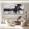 thumbnail image 3 of White plaster wall art black texture wall art black and white texture painting large black wall painting green wall decor,(41*81cm)16*32 Inches,Unstretched,Frameless, 3 of 4