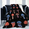 thumbnail image 5 of Mushroom Blanket Cartoon Mushroom Throw Blanket Soft Warm Retro Botanical Blanket Lightweight Blankets Flannel Fleece Blankets for Sofa Couch Bed Travel Gift for Kids Adults 50"x40", 5 of 6