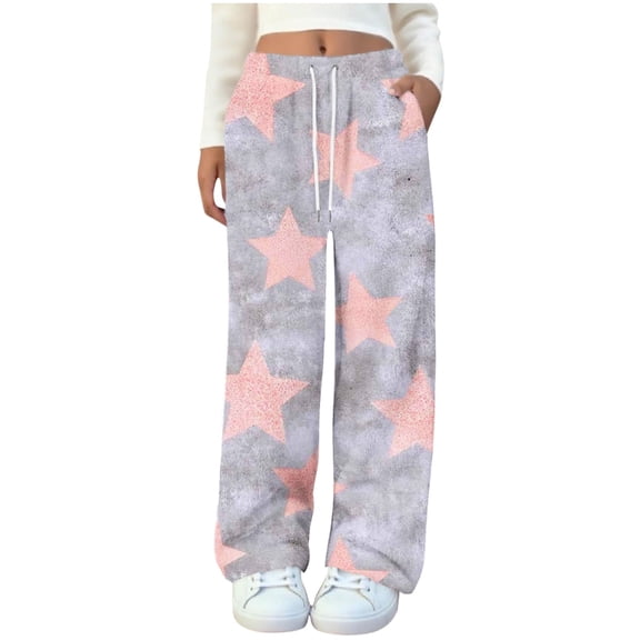 Yokua Women's Flannel Printed Fleece Pajama Pants Drawstring Comfortable Casual Pants with Pockets