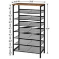 thumbnail image 5 of HOOBRO 8-Tier Shoe Rack Organizer with Adjustable Storage Shelf Entryway Brown BF18XJ01, 5 of 8