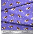 thumbnail image 2 of Soimoi Purple polyester Crepe Fabric Bird,Paw & Cocker Spaniel Dog Print Fabric by Yard 42 Inch Wide, 2 of 3