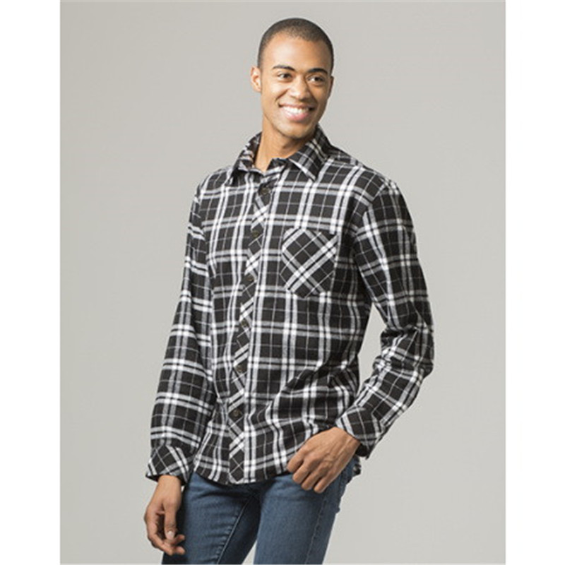 Flannel Shirt,Black and White 
