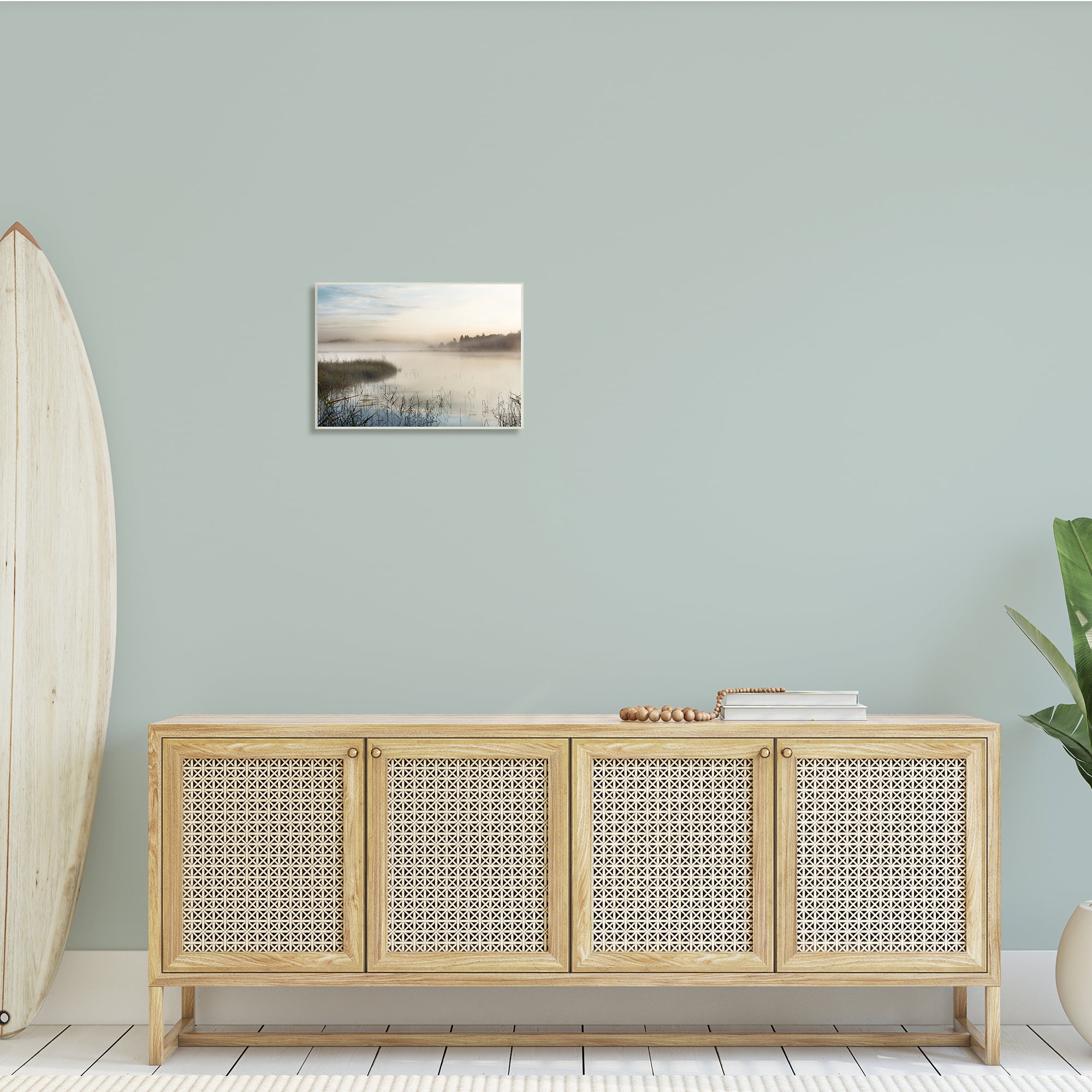 Stupell Indtries Misty Marsh Wetland Landscape Tall Grass Distant Forest,19 x 13,Design by Irene Weisz