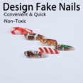 thumbnail image 4 of Christmas Press-On Nails, 24 Pcs Long Ballet Shape with Cartoon Candy Cane & Gingerbread House, Festive Full Cover Fake Nails for Holiday Party Gift, 4 of 5