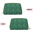 thumbnail image 3 of Naloa Monstera Leaves Leather Makeup Bag for Purse Travel, Portable Small Cosmetic Organizer for Women and Girls, Make up Bag with Zipper, 3 of 8