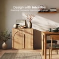 thumbnail image 3 of BELLEZE Bijou 31.5" Modern Wood Storage Cabinet with Arched Doors - Private Storage Sideboard Console for Entryway, Bedroom & Office - Hidden Organization, 70lbs Capacity, Camel, 3 of 7