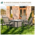 thumbnail image 4 of CoSoTower 5 Piece Garden Patio Dining Set, Steel, Outdoor Conversation Set, Square Dinner Table with Built-In Ice Bucket Insert, 4 Rocking Chairs for Garden, Lawn, Backyard, Beige, 4 of 5